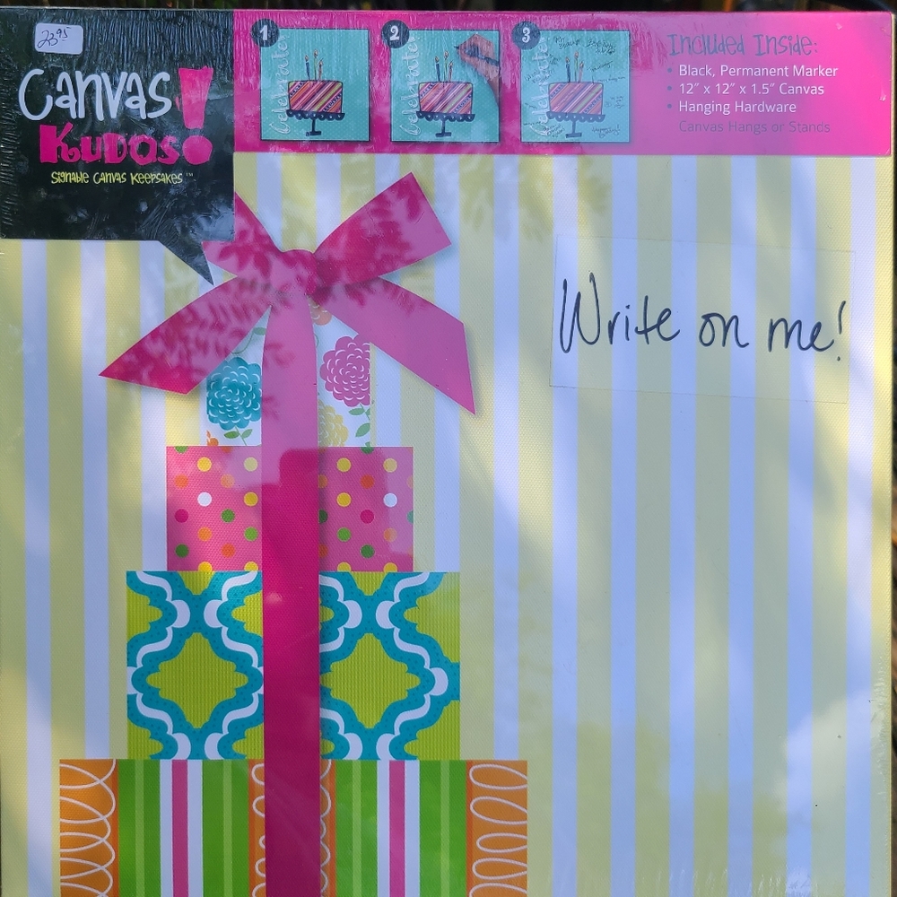 2/$15*New signable gift canvas